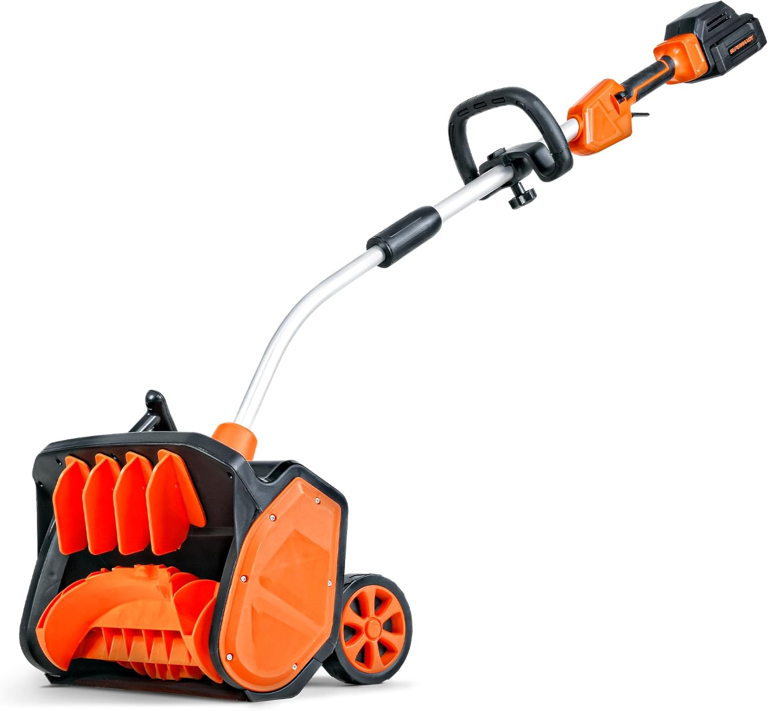 SuperHandy Déneigeuse électrique 48V-2Ah, Angle réglable, Largeur 43 cm, Hauteur 14,5 cm, portée 7 m, Lame dentelée, Roues portatives, sécurité, poignée Ergonomique-Oakmypad