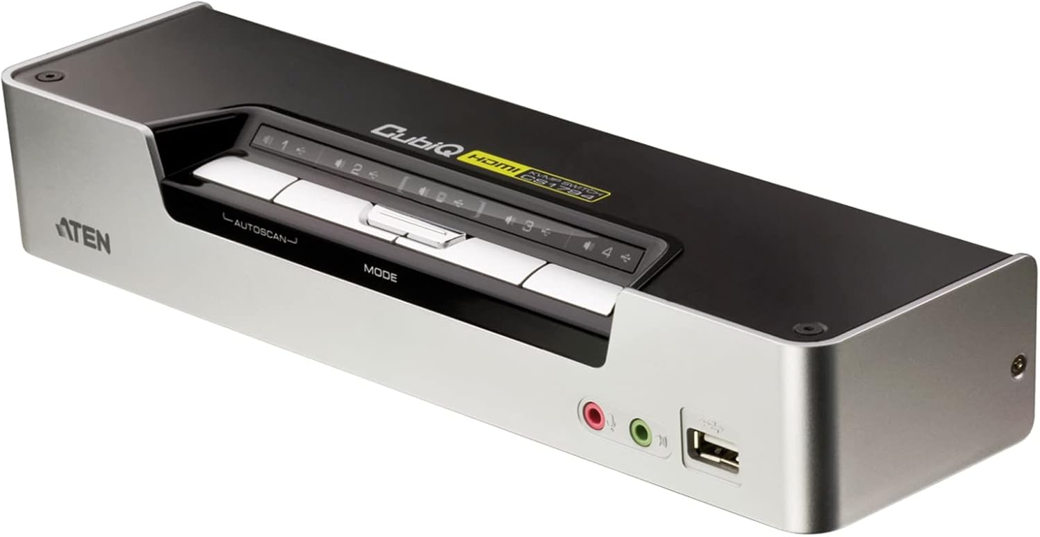 Aten CS1794 commutateur écran, Clavier et Souris Argent-Oakmypad