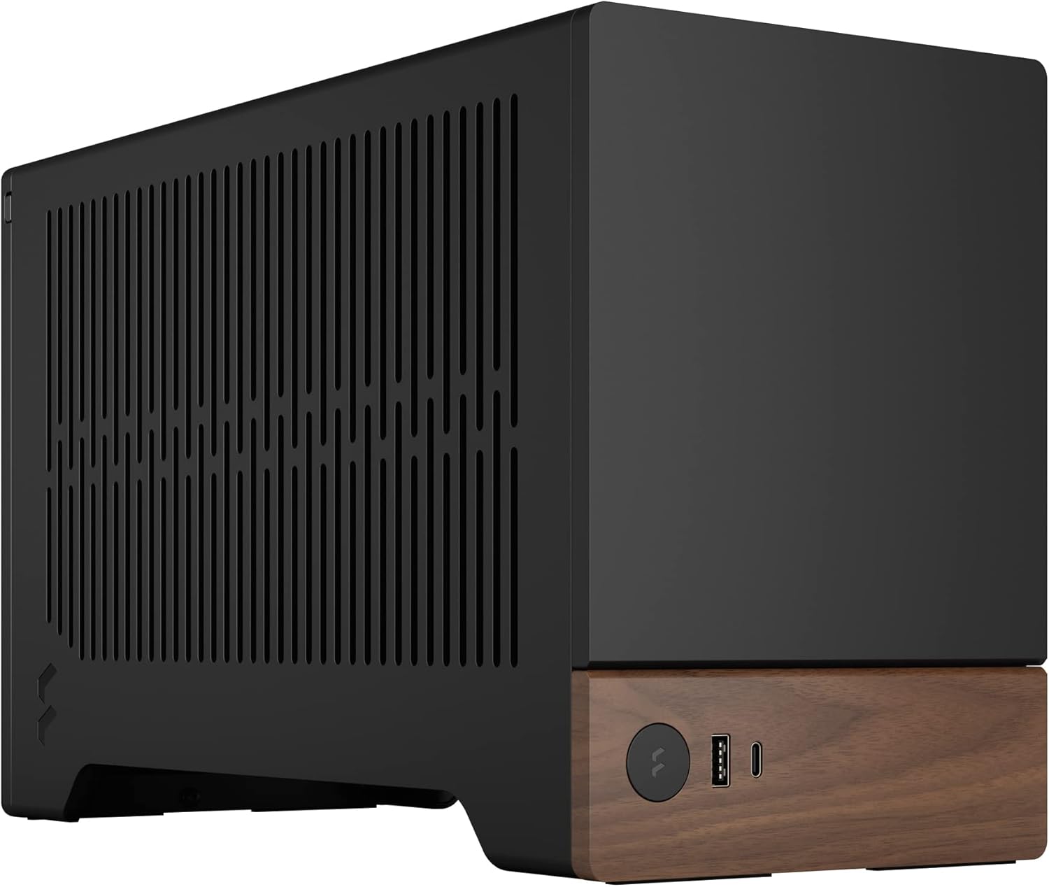 Fractal Design Terra Graphite - Wood Walnut Front Panel - Small Form Factor - mITX Gaming Case - PCIe 4.0 Riser Cable - USB Type-C - Anodized Aluminum Panels-Oakmypad