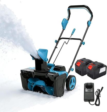 Souffleuse à Neige électrique autotractée 3500 W, Machine de déneigement sans Fil de 56 cm avec 2 Batteries 6,0 Ah, Double éclairage LED, goulotte rotative à 180°, pour allée-Oakmypad