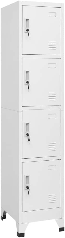 vidaXL Armoire à Casiers avec 4 Compartiments Armoire de Rangement Meuble de Rangement Vestiaire Sportif Entreprise Intérieur 38x45x180 cm-Oakmypad