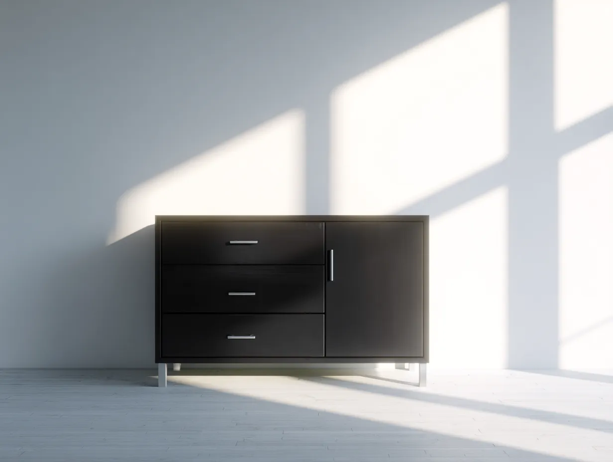 Meuble d'entrée en bois 120x45x78 cm - noir - style moderne avec rangement-Oakmypad