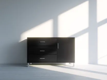 Meuble d'entrée en bois 120x45x78 cm - noir - style moderne avec rangement-Oakmypad