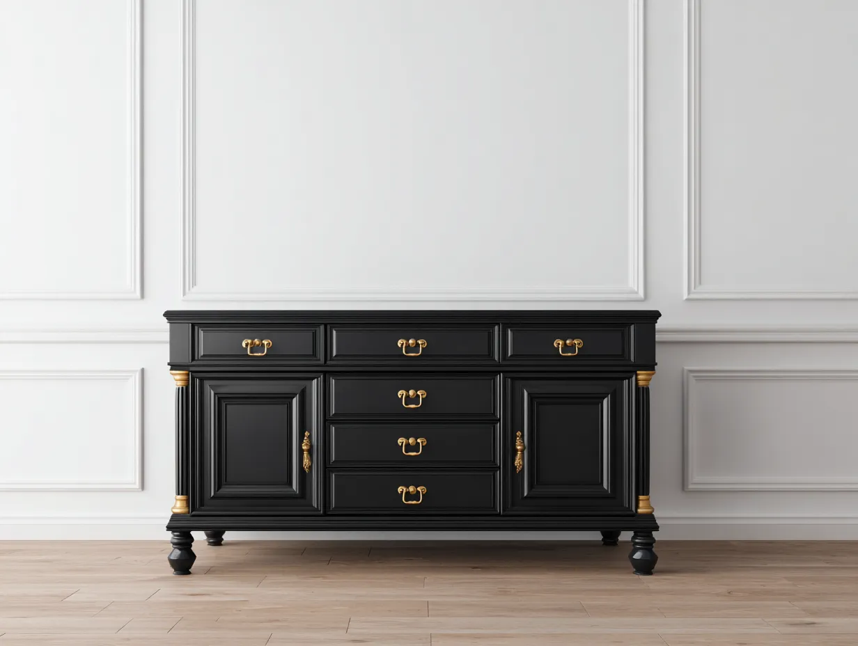 Meuble d'entrée en bois 170x42x88 cm - noir - pour entrée - design classique-Oakmypad