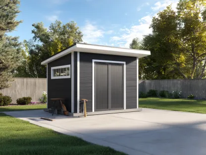 Abri de jardin en bois 240x180x210 cm - gris anthracite - rangement extérieur - design moderne-Oakmypad