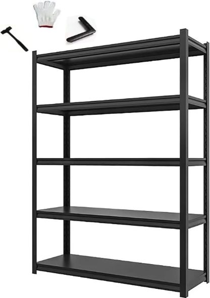 Étagère en métal durable à 5 niveaux pour garage, garde-manger, entrepôt, cuisine, organisation - Design robuste et réglable pour économiser de l'espace-Oakmypad