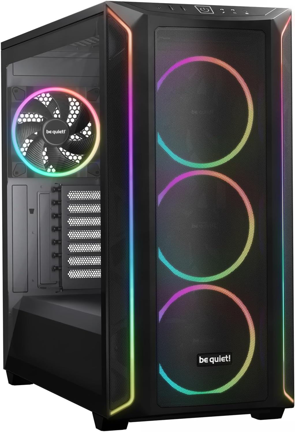be quiet Shadow Base 800 FX Black boîtier PC, éclairage avec contrôleur RGB Inclus, Multiples Modes et Couleurs, 4 Ventilateurs Light Wings 140 mm PWM, Flux d'air Exceptionnel, Hub ARGB et PWM-Oakmypad