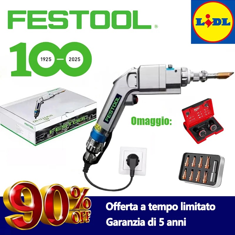 [Apertura di un nuovo punto vendita LIDL + celebrazione dei 100 anni di FESTOOL] Saldatrice laser portatile con doppio sconto!