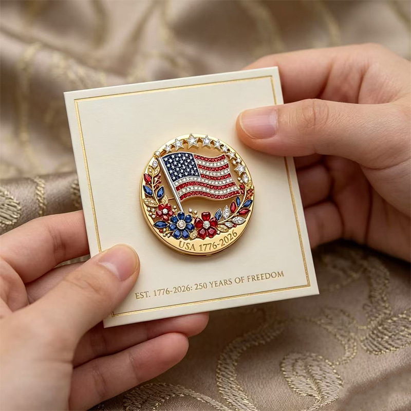 US 250th Anniversary Enamel Brooch Pin