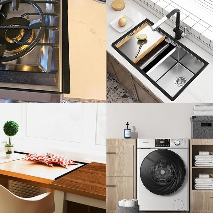 No More Food Falling – Retractable Stainless Steel Stove Gap Covers