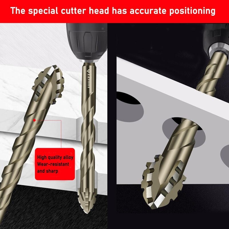 🔥New Four-Flute Sawtooth Eccentric Drill Bit Set(1 Set 6 PCS) 🔥