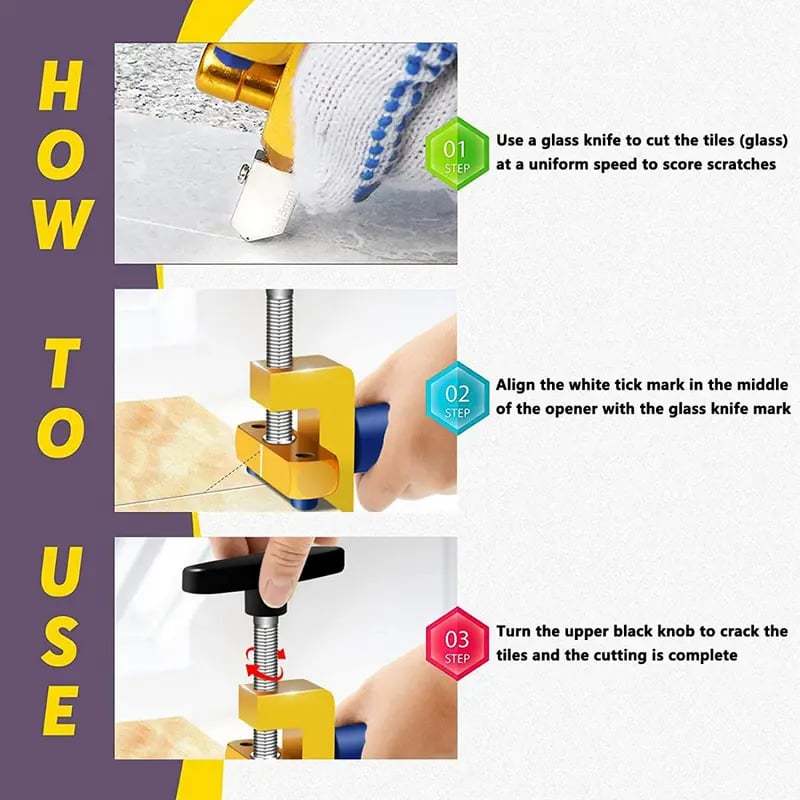 🔧Professional 2-in-1 Ceramic & Glass Tile Cutter - Portable Construction Hand Tool for Perfect Cuts