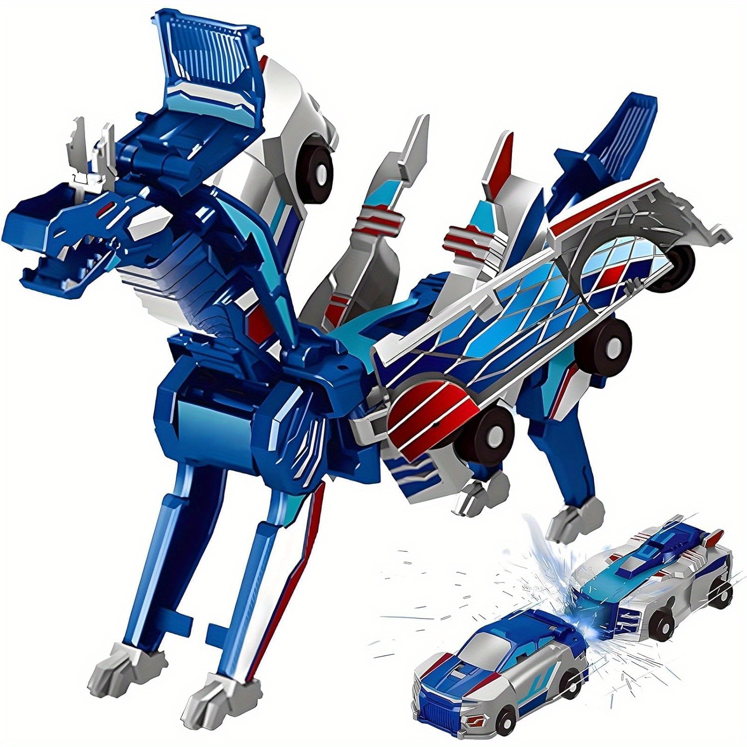 🔥Last Day 49% OFF - 😮 2-in-1 Transforming Race Car Dinosaur Automatic Transforming Toy