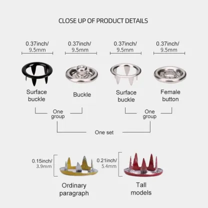 🔥Last Day 59% OFF🔥 Metal Snaps Buttons Kit