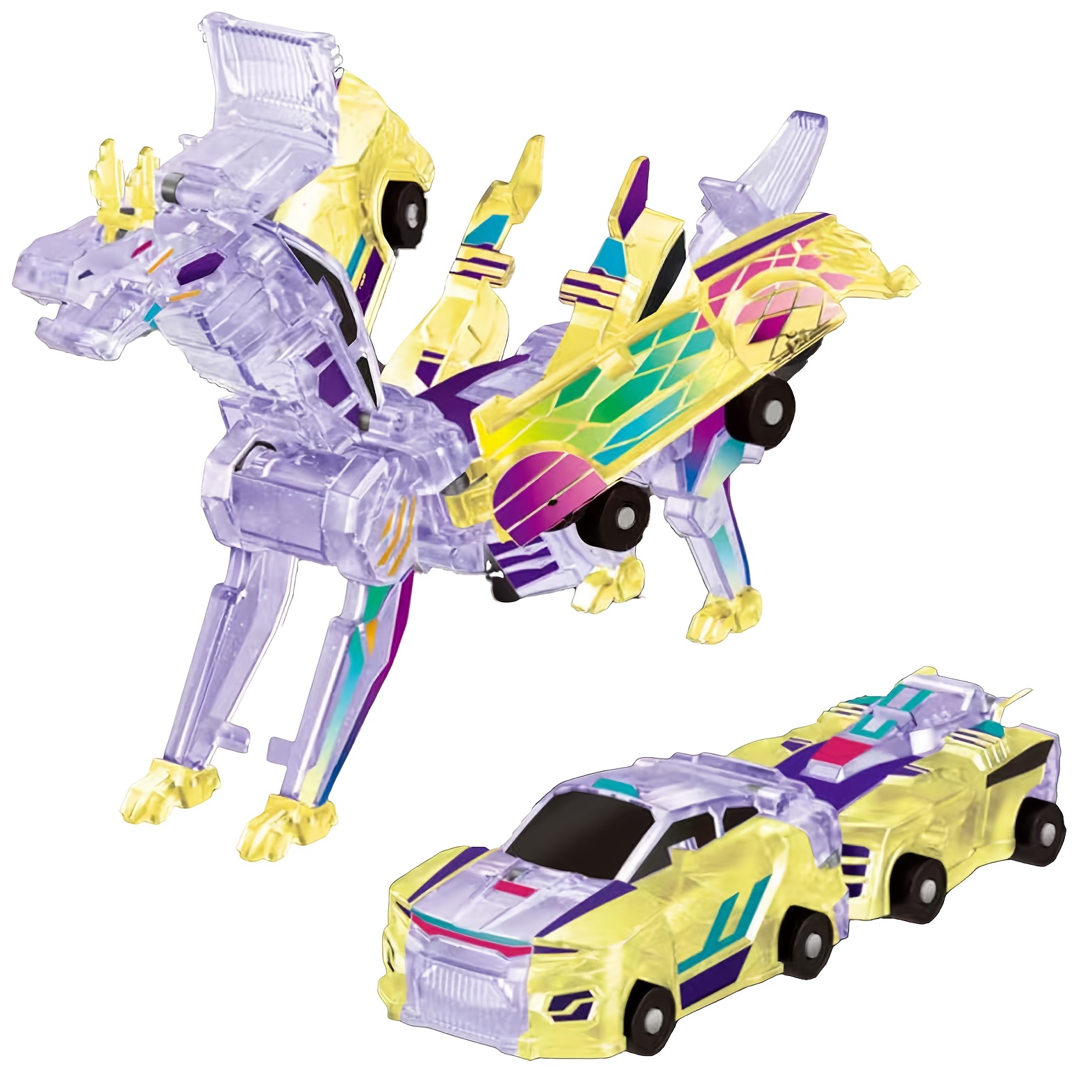 🔥Last Day 49% OFF - 😮 2-in-1 Transforming Race Car Dinosaur Automatic Transforming Toy
