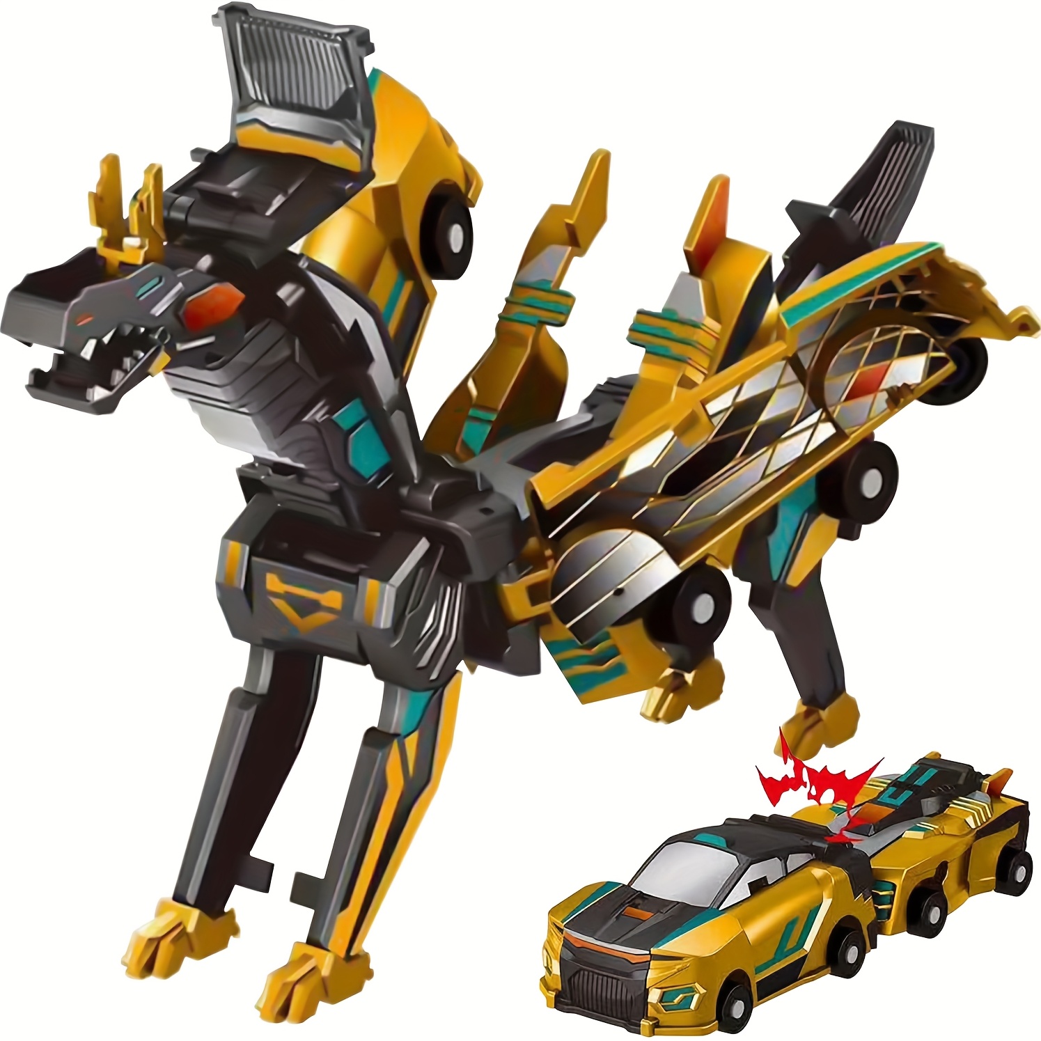 🔥Last Day 49% OFF - 😮 2-in-1 Transforming Race Car Dinosaur Automatic Transforming Toy