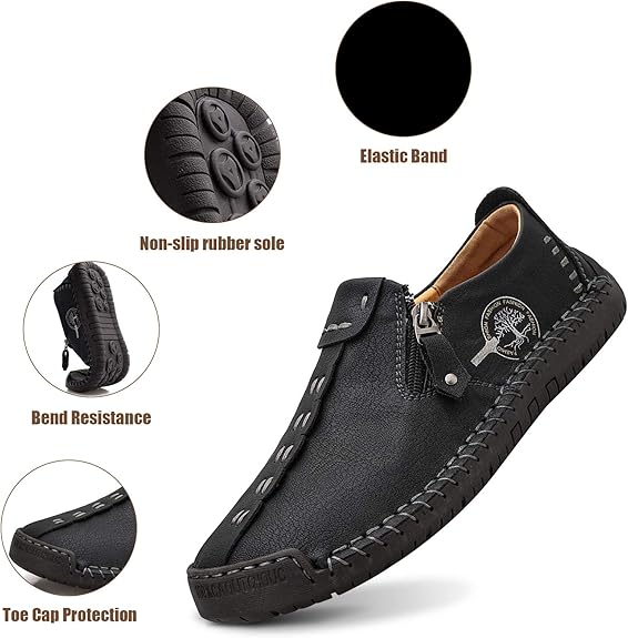 Men's Comfortable Leather Loafers 🔥 Side zipper Casual Fashion Non-slip Leather Boots
