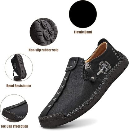 Men's Comfortable Leather Loafers 🔥 Side zipper Casual Fashion Non-slip Leather Boots