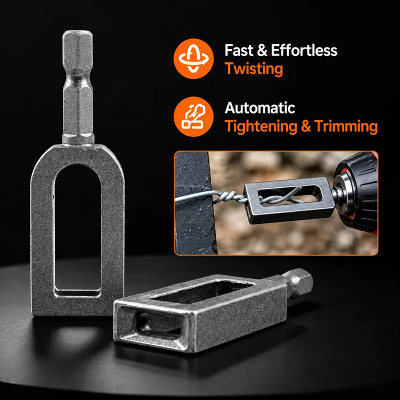 🧰 Steel Wire Twisting Tool for Drill- Fast Tightening & Auto Trimming Wire Twist Attachment