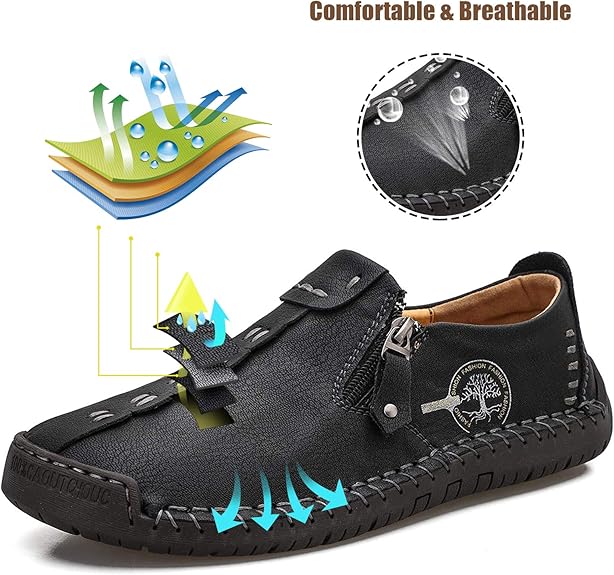 Men's Comfortable Leather Loafers 🔥 Side zipper Casual Fashion Non-slip Leather Boots