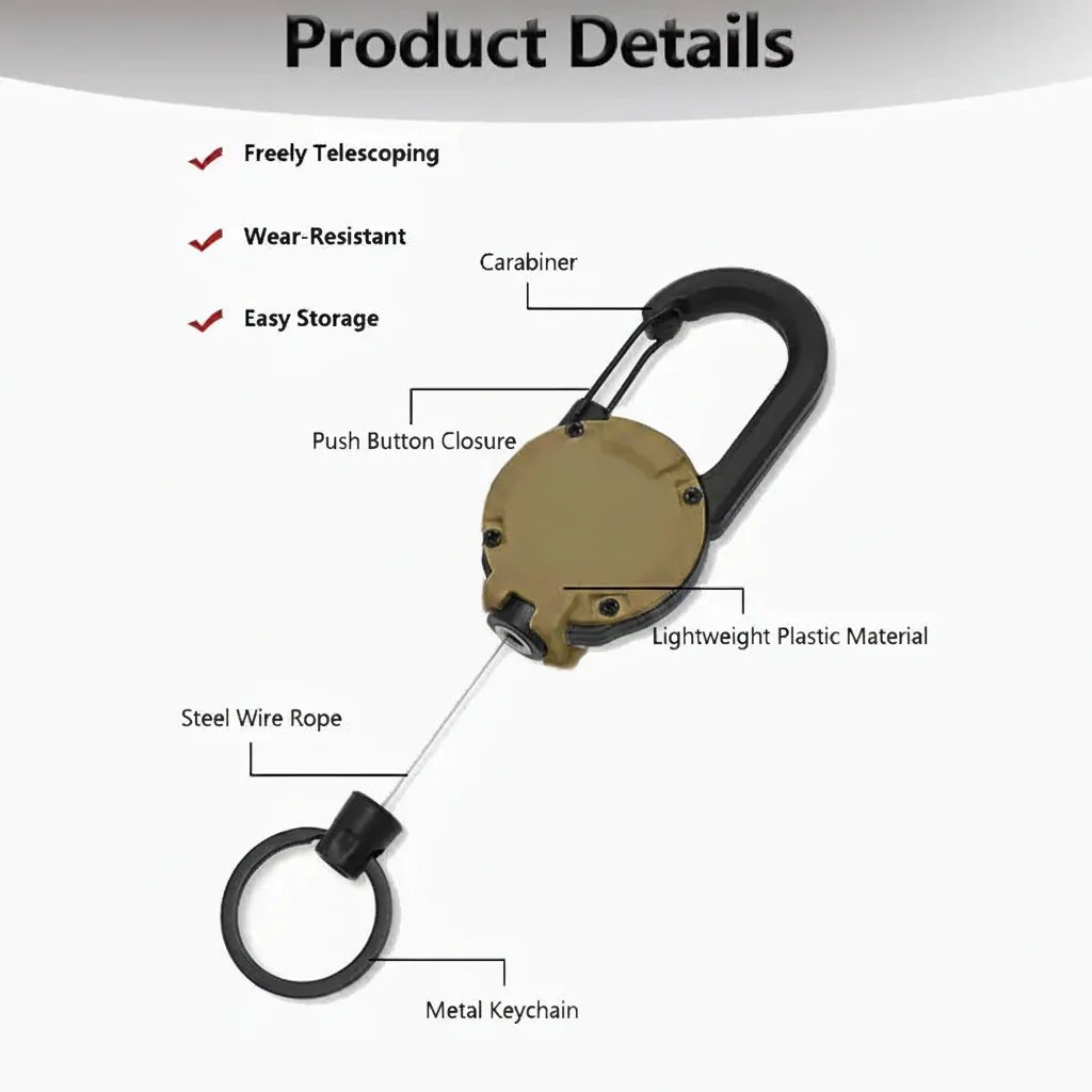 ✨Heavy‐Duty Retractable Keychain