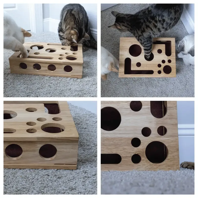 😻✨Cat Scratch Puzzle Enrichment Box: Nail File Stress Free Alternative to Clippers and Grinders.