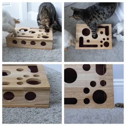 😻✨Cat Scratch Puzzle Enrichment Box: Nail File Stress Free Alternative to Clippers and Grinders.