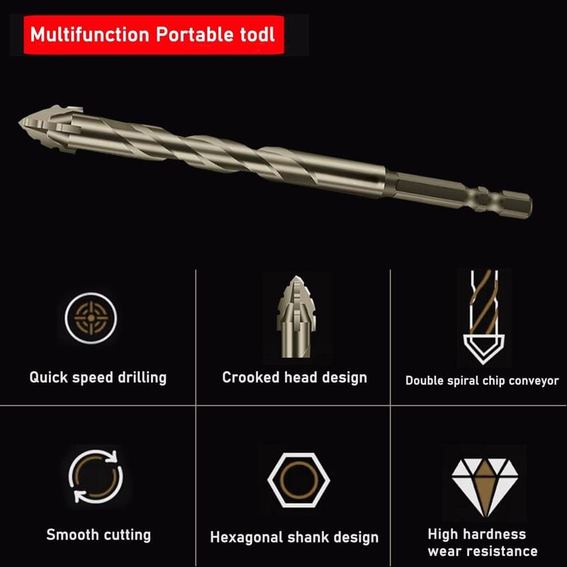 🔥New Four-Flute Sawtooth Eccentric Drill Bit Set(1 Set 6 PCS) 🔥