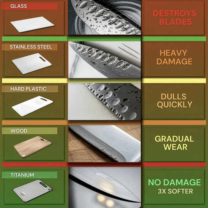 Pure Titanium Cutting Board - Cut clean, cook safer
