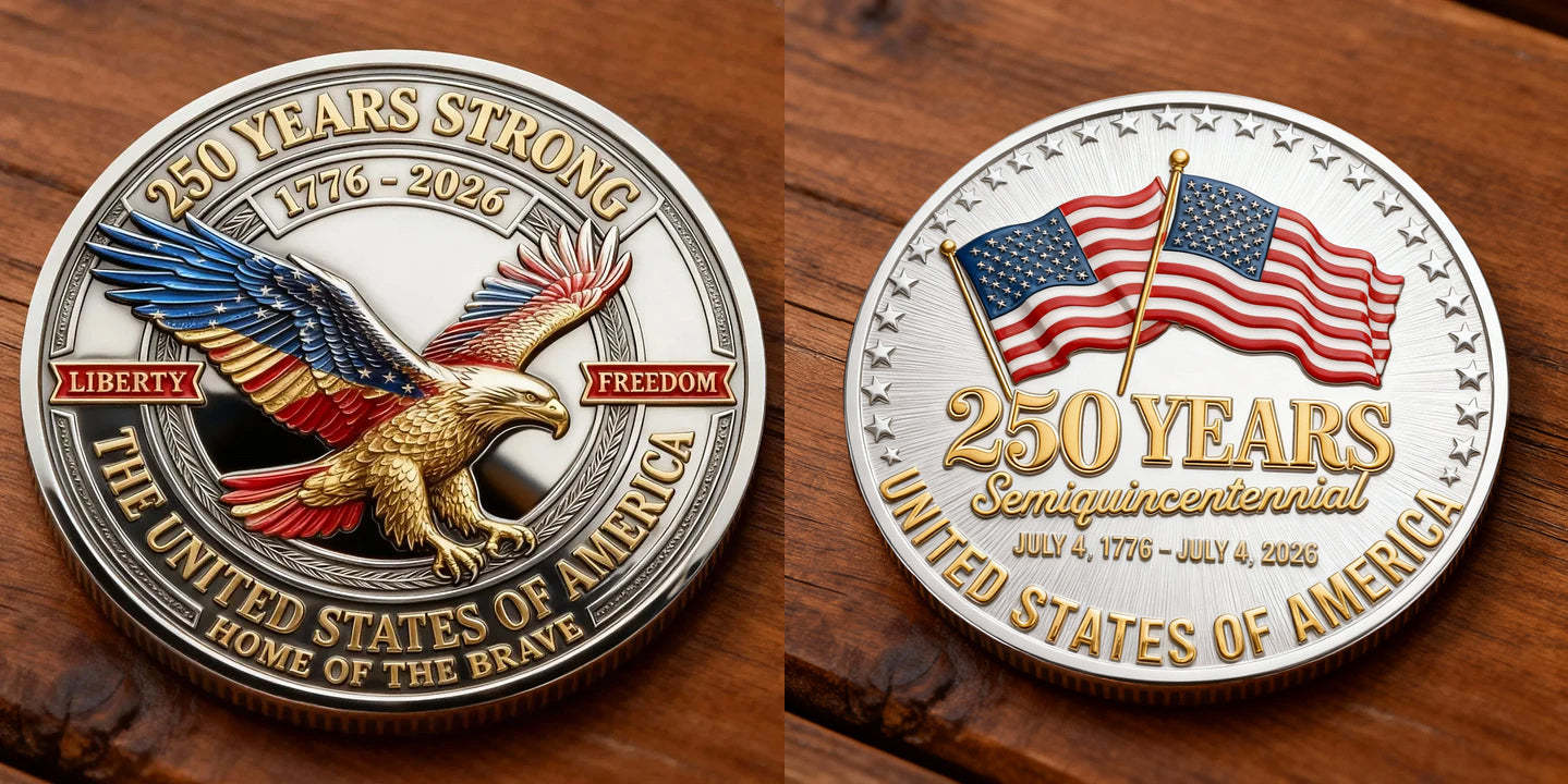 🏆Flash Sale 60% OFF - 🇺🇸 “250 Years Strong” United States Semiquincentennial Commemorative Coin 🦅✨