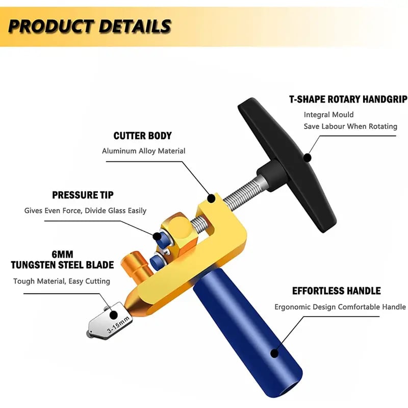 🔧Professional 2-in-1 Ceramic & Glass Tile Cutter - Portable Construction Hand Tool for Perfect Cuts