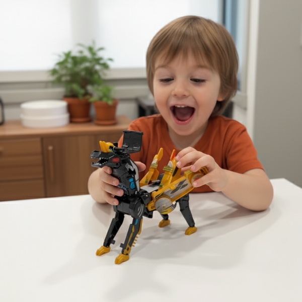 🔥Last Day 49% OFF - 😮 2-in-1 Transforming Race Car Dinosaur Automatic Transforming Toy