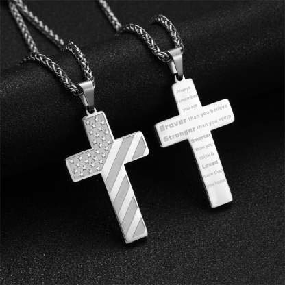 🏆Flash Sale⚡ 50K+ SOLD! Almost Gone-💥🎉✨Flag Cross Necklace,Best Gifts
