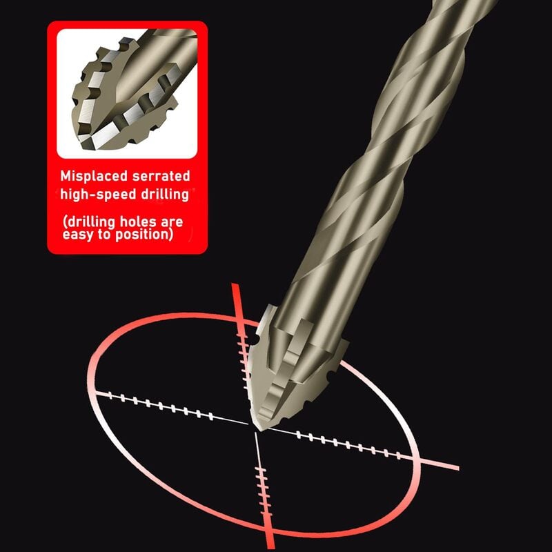 🔥New Four-Flute Sawtooth Eccentric Drill Bit Set(1 Set 6 PCS) 🔥