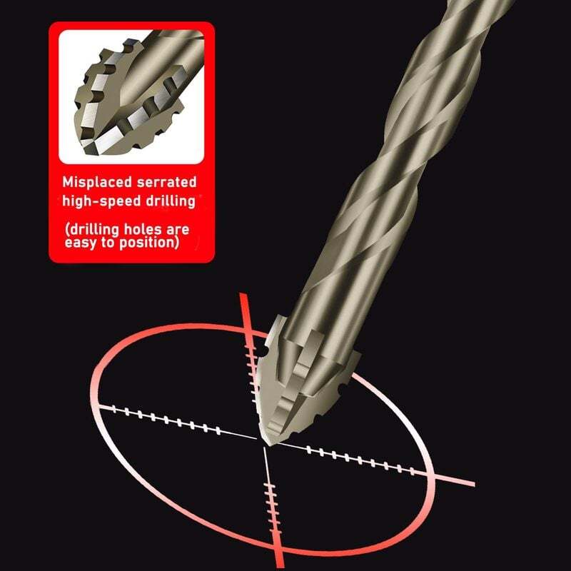 🔥New Four-Flute Sawtooth Eccentric Drill Bit Set(1 Set 6 PCS) 🔥