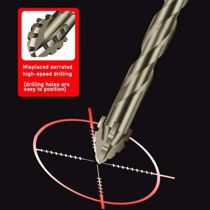 🔥New Four-Flute Sawtooth Eccentric Drill Bit Set(1 Set 6 PCS) 🔥