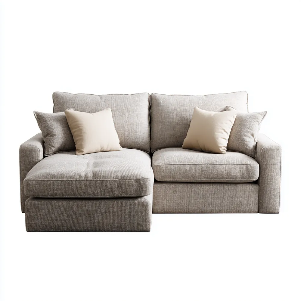 Divano angolare in tessuto 200x90x85 cm - Beige - Design moderno