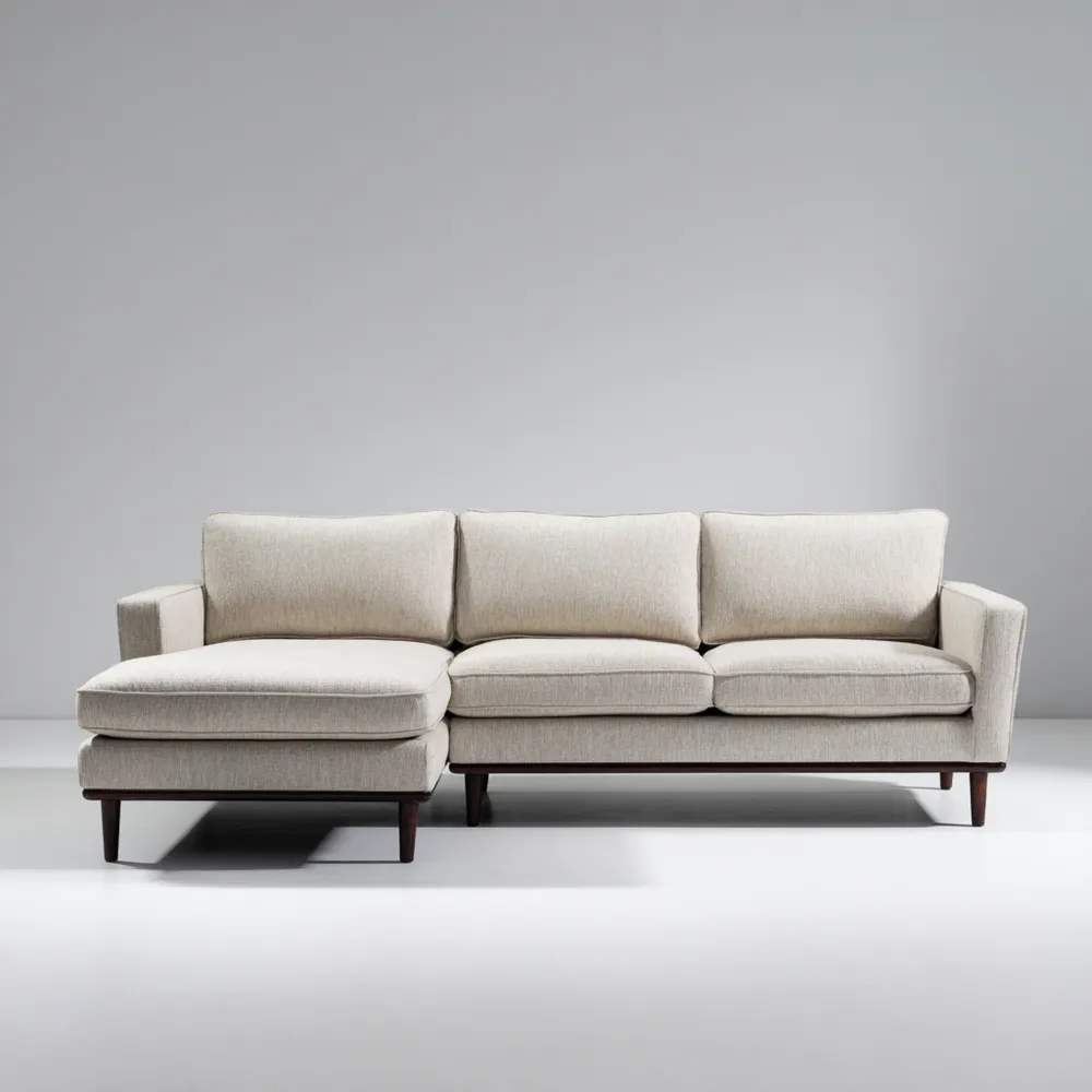 Divano angolare tessuto 250x150x85 cm – Beige – Design moderno