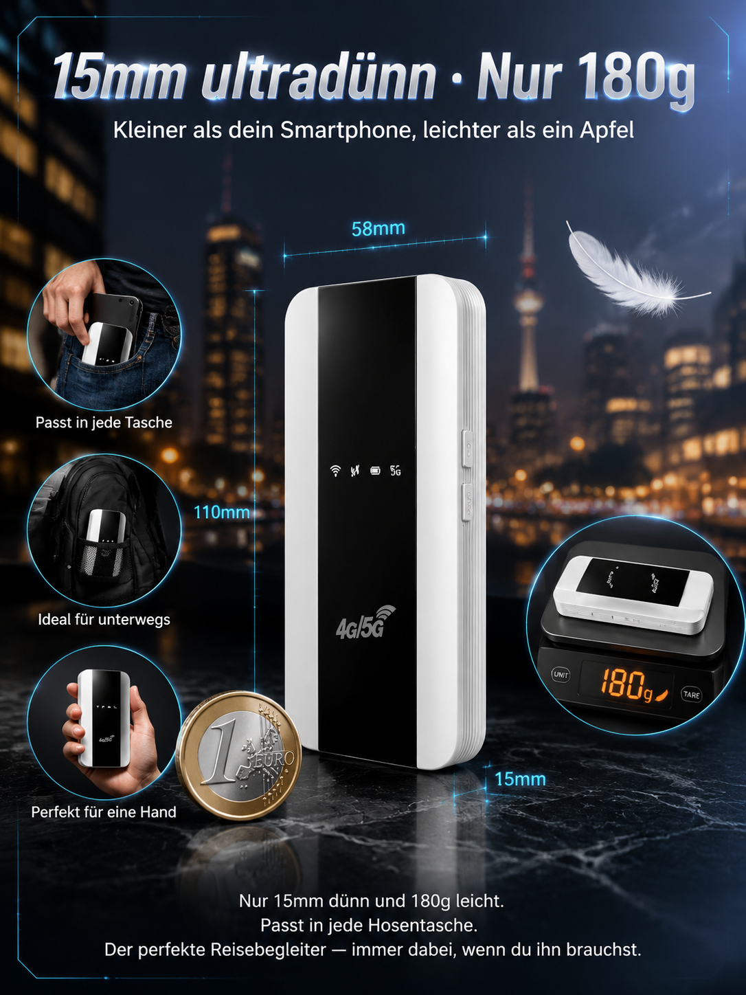 📶 5G-Pocket-Terminal: Unbegrenztes Internet in Europa! 🌍