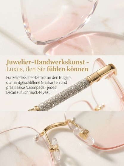 Diamantschliff Luxus-Lesebrille (Rahmenlos) – Elegante Sicht ohne Oma-Look