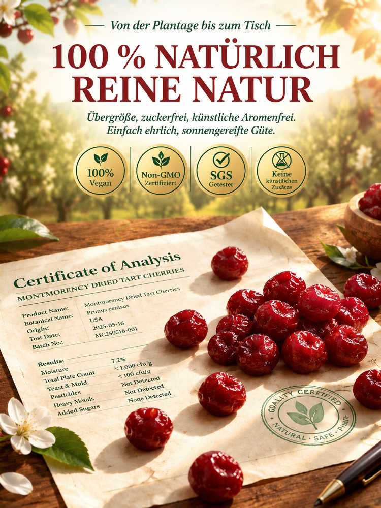 ✨ Montmorency Sauerkirschen  | Reich an Anthocyanen • 100% Natur & Ohne Zusatzstoffe • Gelenkgesundheit