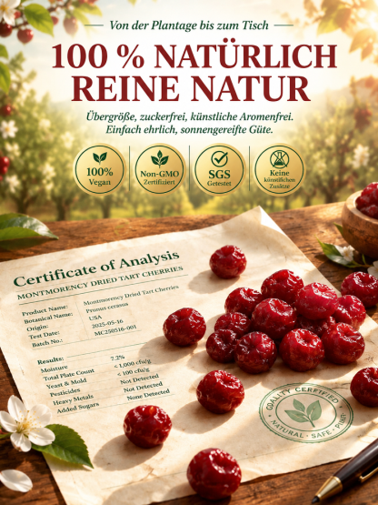 ✨ Montmorency Sauerkirschen  | Reich an Anthocyanen • 100% Natur & Ohne Zusatzstoffe • Gelenkgesundheit