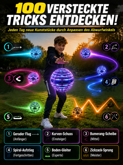 【🛸 Magischer LED-Fliegeball】Schwebender Lichtkugel-Spielzeug