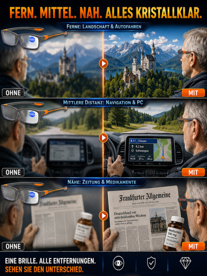 【✨ Smart-Brille ✨】Autofokus-Tech: Fern & Nah in einer Brille! 🚀
