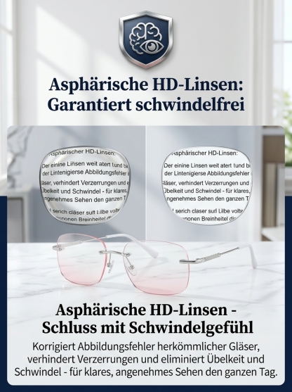Diamantschliff Luxus-Lesebrille (Rahmenlos) – Elegante Sicht ohne Oma-Look