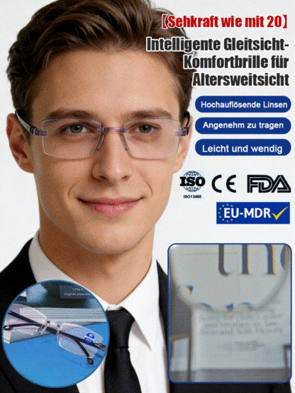 【Sehkraft zurück auf 20 Jahre】Intelligente Fokusveränderung Komfortable Lesebrille
