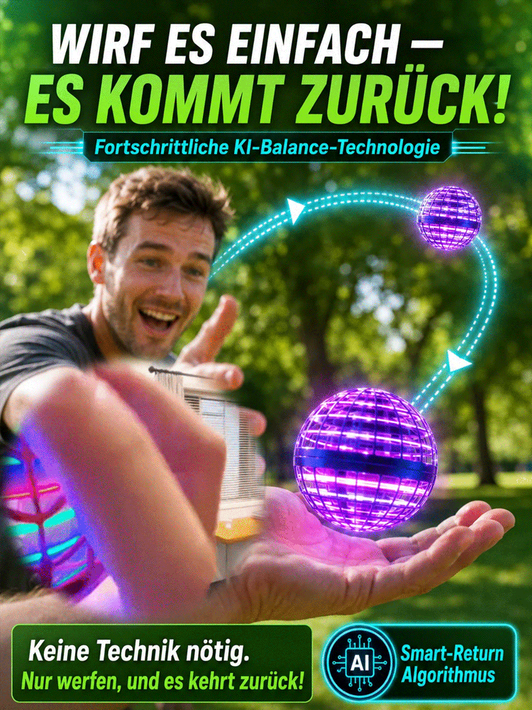 【🛸 Magischer LED-Fliegeball】Schwebender Lichtkugel-Spielzeug