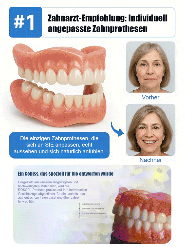 【🚀Schweizer-Technik-Sale🚀】Smart-Flex-Gebiss: Perfekter-Sitz-in-3-Min! 🦷