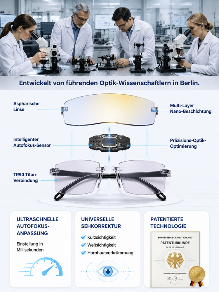 3-in-1 Smart-Brille: Nie wieder Sehtests oder Brillenwechsel!