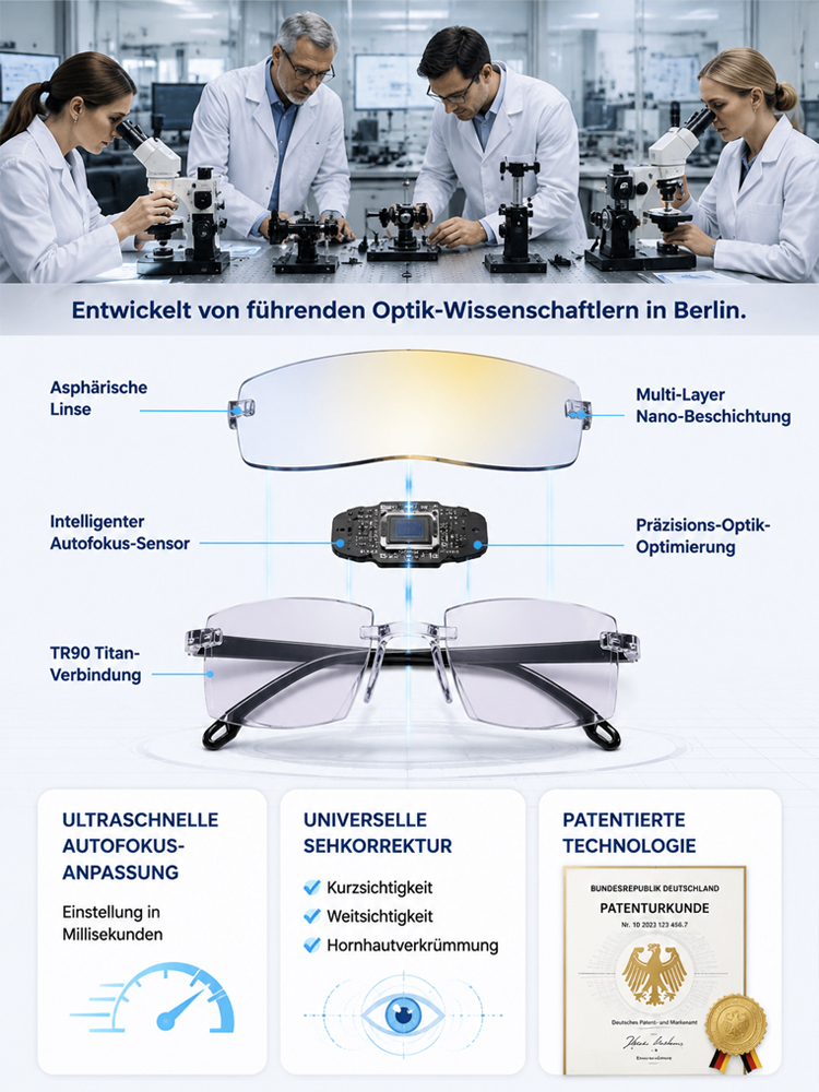3-in-1 Smart-Brille: Nie wieder Sehtests oder Brillenwechsel!